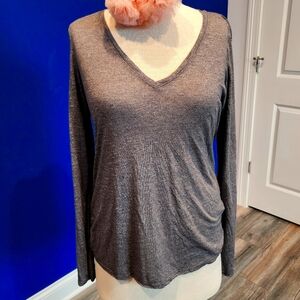 Michael Stars Galvenized Brooklyn Mesh Long Sleeve Top Size OS